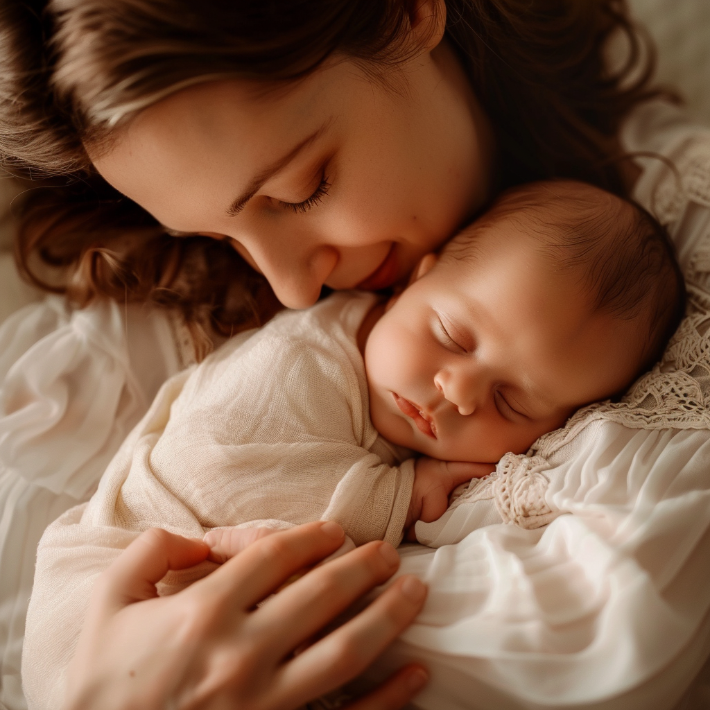 skin-to-skin contact between newborn and mother